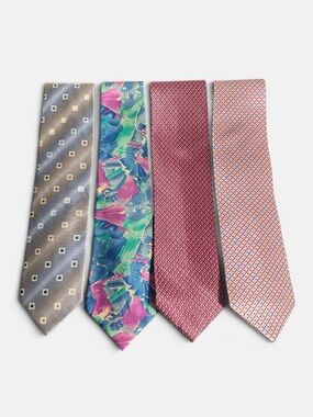Farentino Ferre mens Italian vintage luxury neck tie lot bundle 4 silk ties EUV